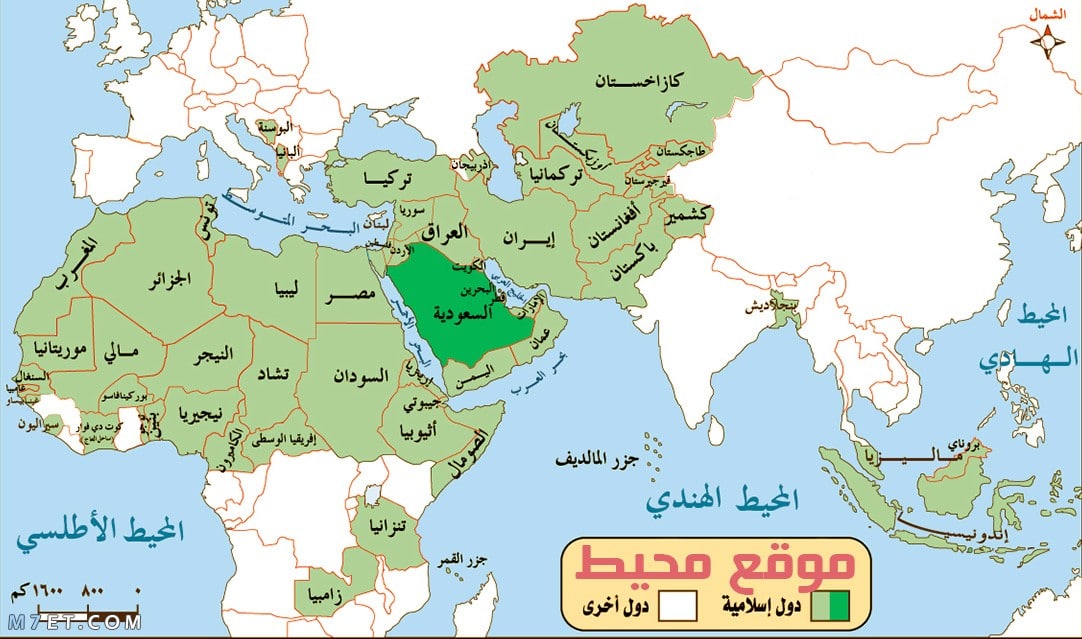 خريطة الوطن العربي والعالم للدول الاسلامية