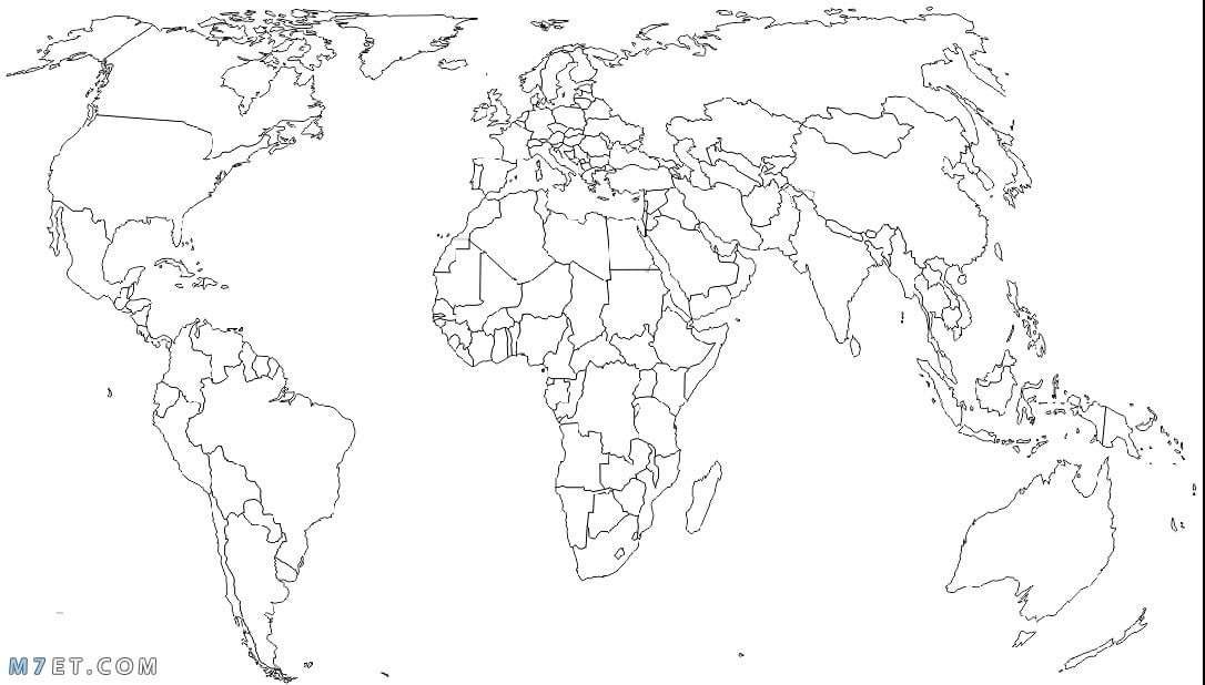 خريطة دول العالم بالحدود صماء