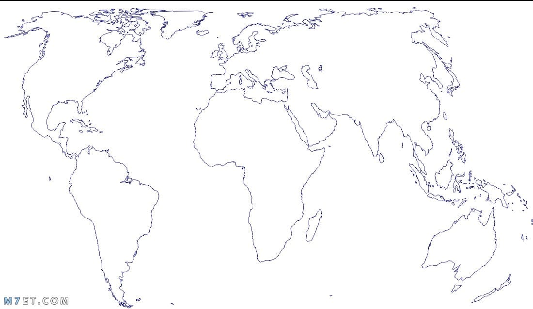 خريطة العالم الصماء ملونة