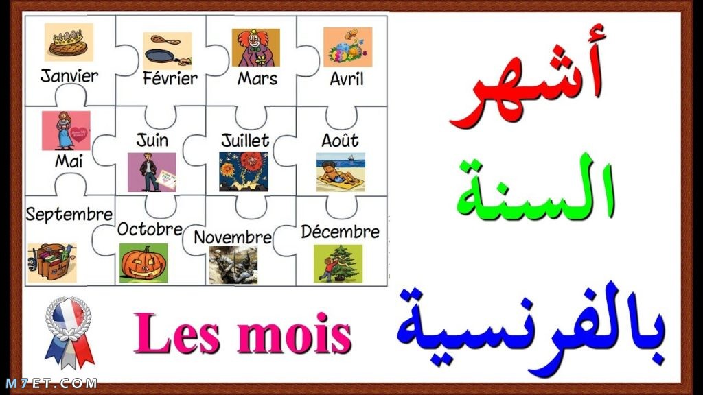 شهور السنة الميلادية في اللغة الفرنسية 