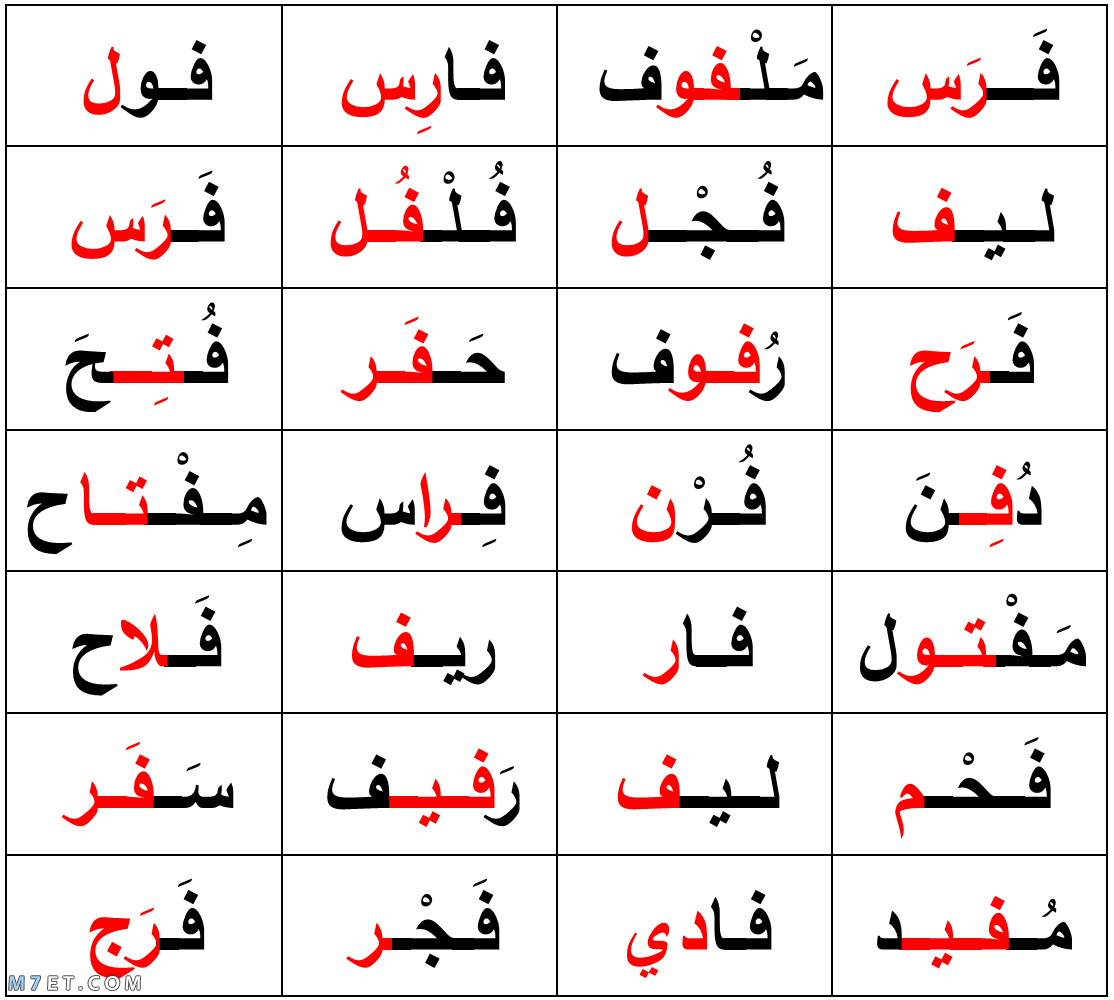 كلمات عربية جميلة