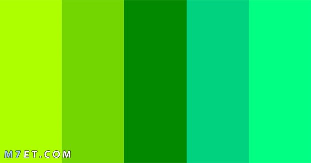 درجات اللون الأخضر