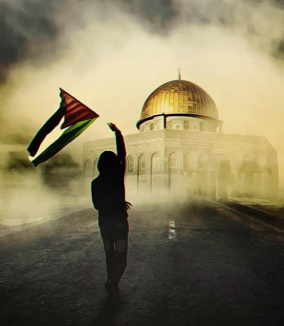 علم فلسطين والقدس 