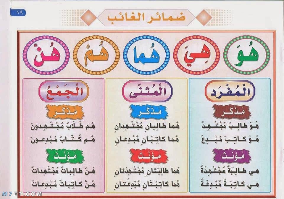 الضمائر في اللغة العربية